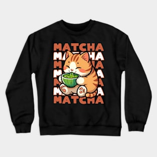 Matcha cat Crewneck Sweatshirt